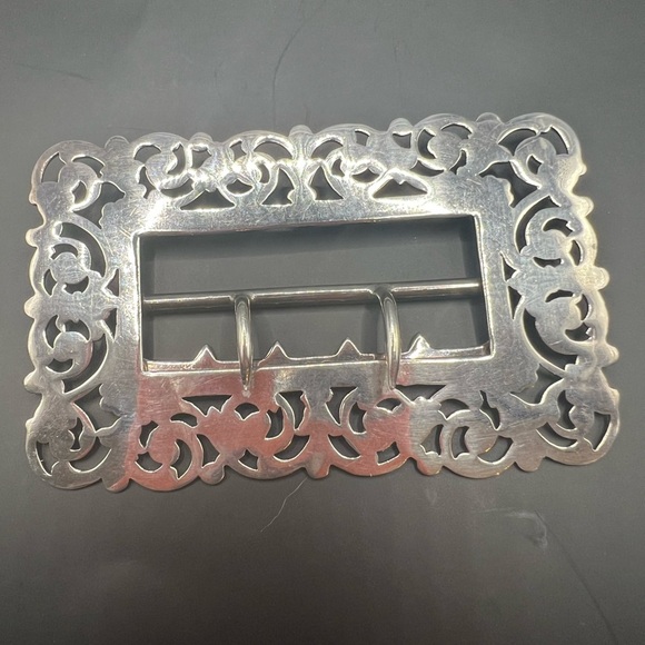 Stunning sterling belt buckle marked W.J.H and 925 silver belt designer buckle - Picture 1 of 6